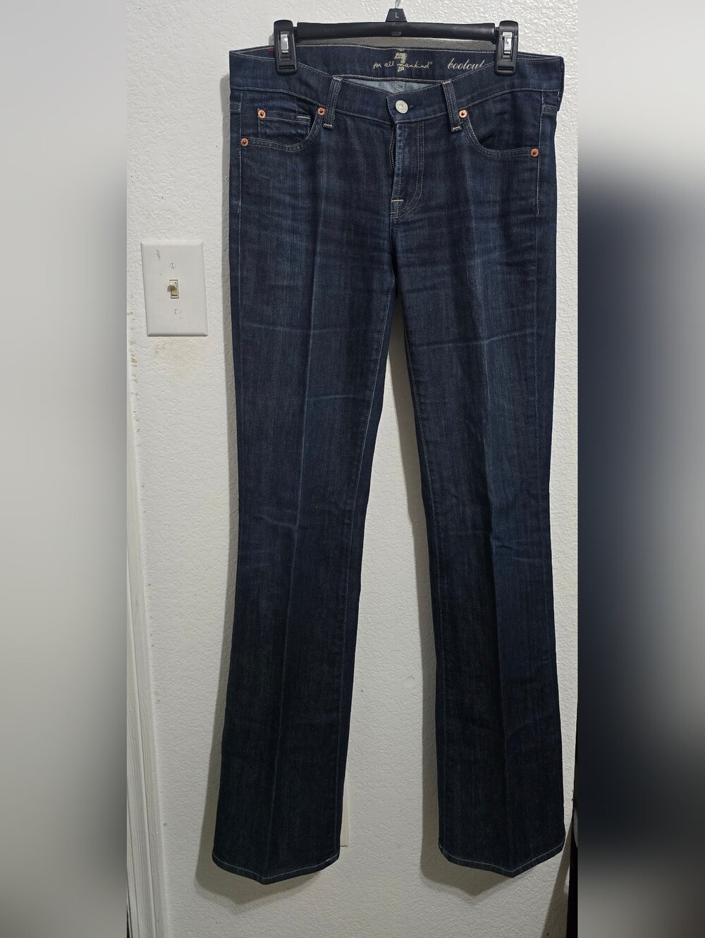 7 For All Mankind Men’s Dark Blue Denim Jeans - Picture 2 of 4